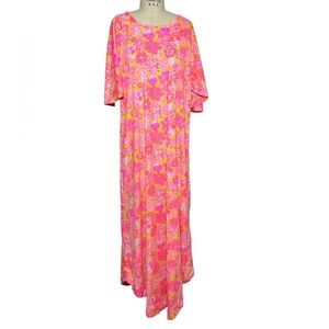 Vintage Vanda Key West Hand Print Maxi Dress